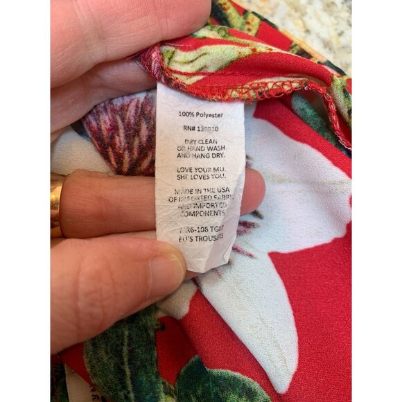 Show Me Your Mumu Eli Wide Leg Palazzo Pants Red Floral Print Small S - Picture 7 of 8